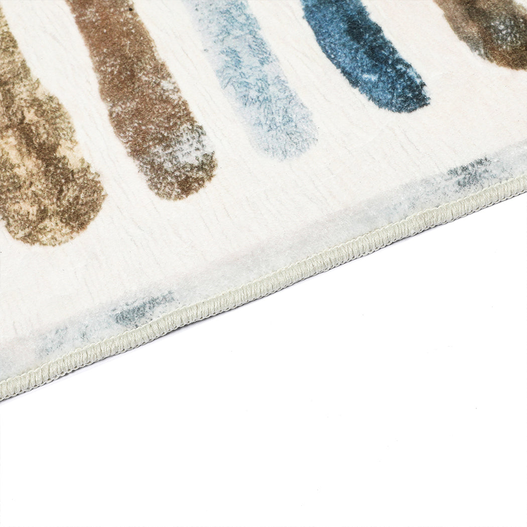 Marlow Floor Rug Short Pile Washable Carpet Soft Plush Non Slip Stripe 200x230-1942353626529927172