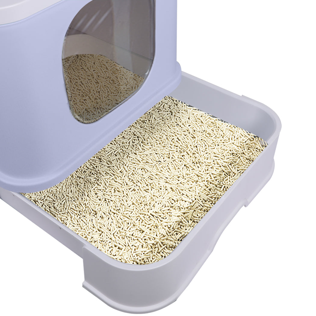 PaWz Cat Litter Box Fully Enclosed Toilet Purple-1942353065147502596