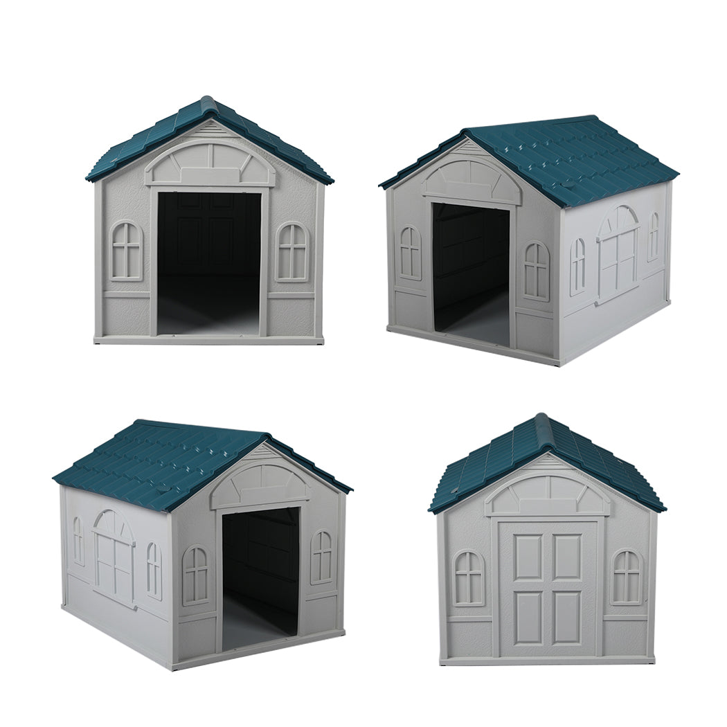 PaWz Dog Kennel Outdoor Indoor Pet Plastic XL Blue-1942353083443056644