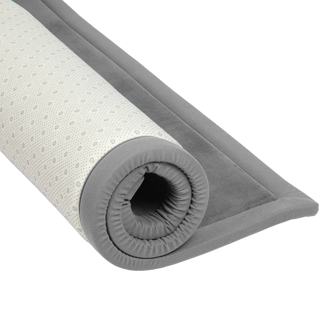 Marlow Coral Velvet Area Rugs Large Mat 180x200cm Grey-1942353700479700996