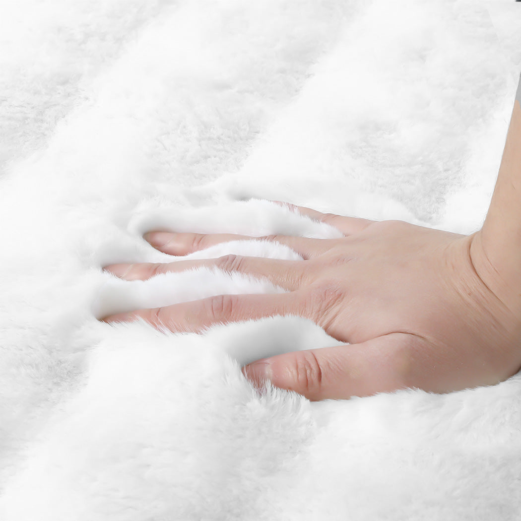 Marlow Floor Rug Carpet Fluffy Faux Rabbit Fur 80x120CM-1942353711431028740