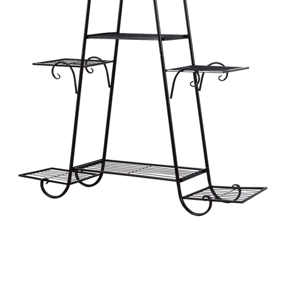 Levede Outdoor Indoor Metal Plant Stand Black-1942353739742580740