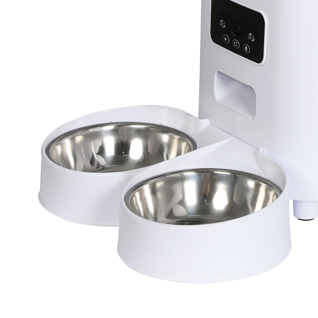 PaWz 5L Auto Pet Feeder Automatic Camera Wi-Fi White-1942352769918832644