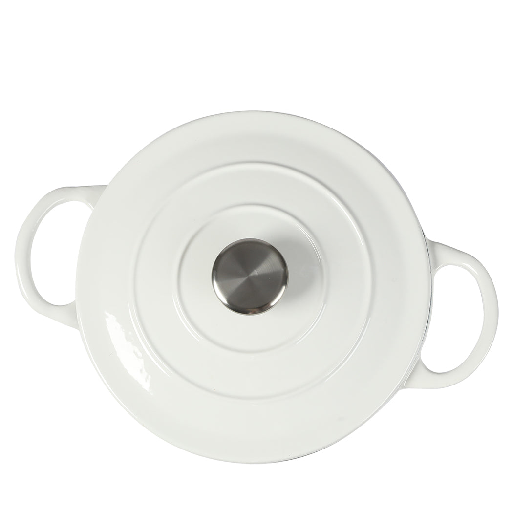 TOQUE 4L Enamel Dutch Oven Pot in White Colour-1942352919164751876