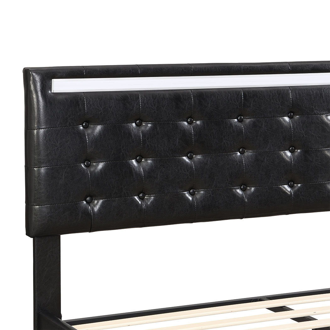 Levede  Floating Bed Frame Queen with Headboard LED Lights Mattress Base-1910112198202626052