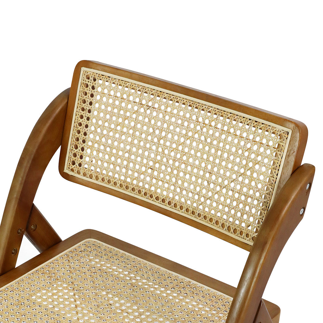 Levede 2X Foldable Rattan Dining Chairs Walnut-1910113291703816196