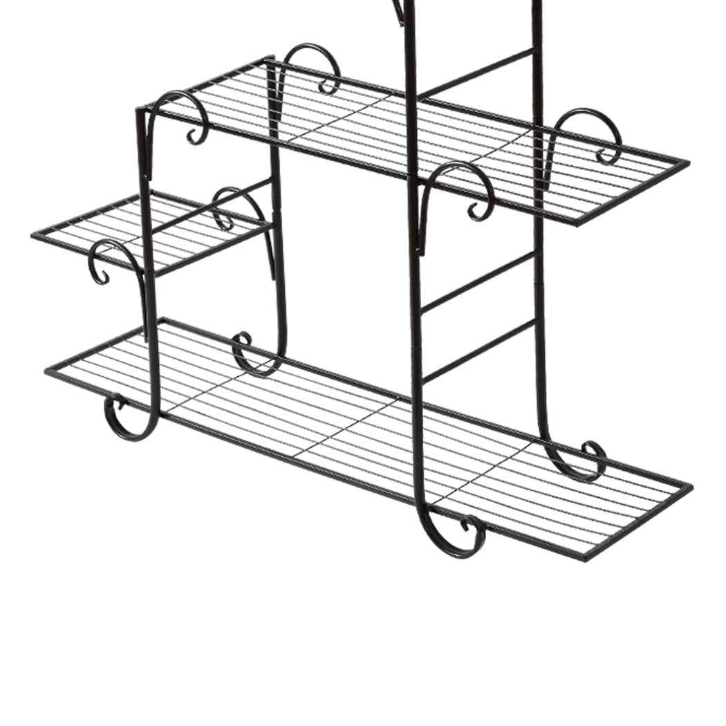 Levede Plant Stand Outdoor Indoor Metal Black-1942353740241702916