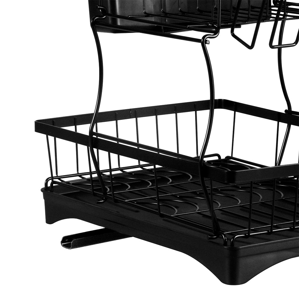 TOQUE Detachable Dish Drying Rack Cutlery Black-1942352917025656836