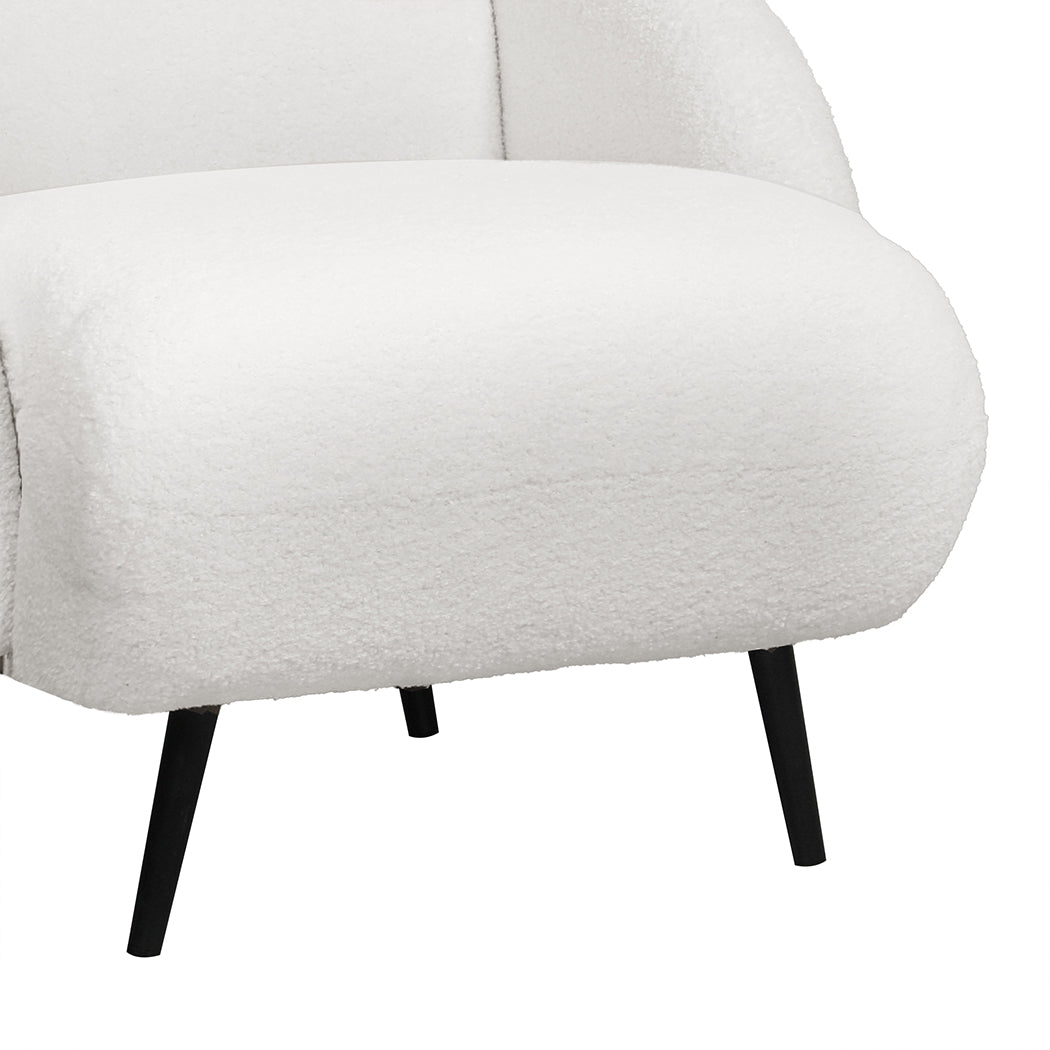Levede Sofa Chair Fleece Upholstered Single White-1937319787176792068