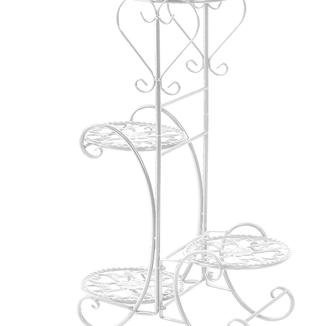 Levede Plant Stand Outdoor Indoor Metal White-1942353739570614276