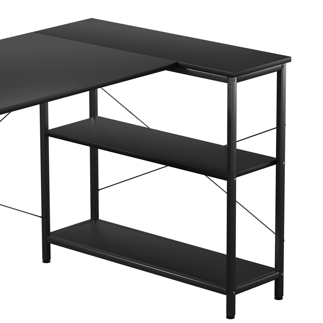Levede L Shaped Computer Desk Corner Desk Black-1937319785369047044