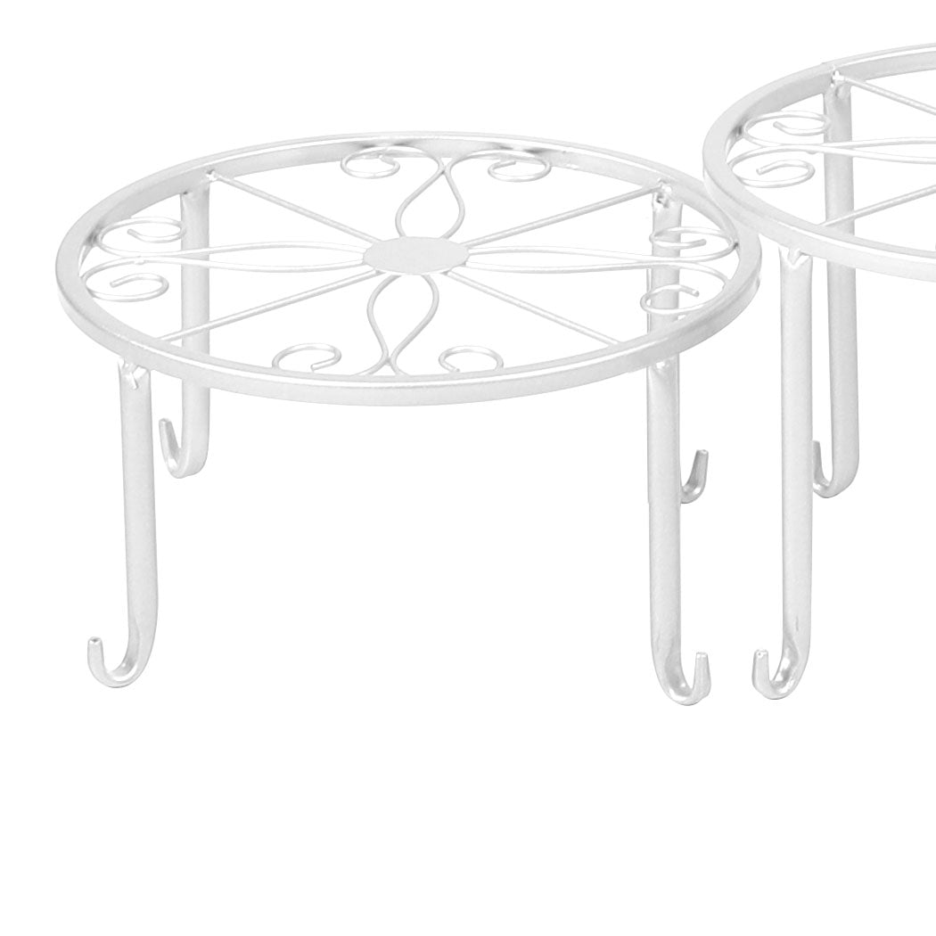 4 x Levede Metal Plant Stand Outdoor White-1942353738740142084