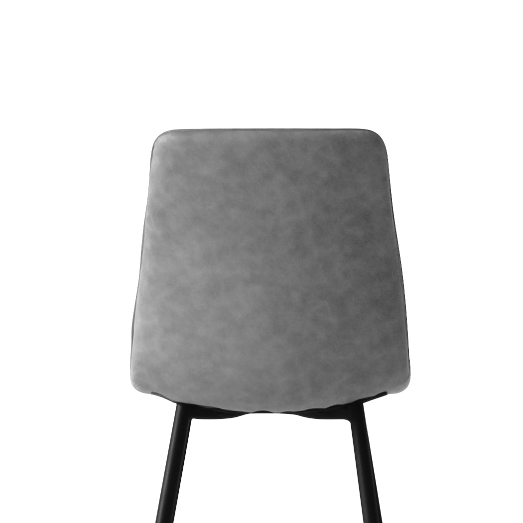 Levede 4x Dining Chairs Kitchen Chair Grey Faux Leather-1910113287937331204