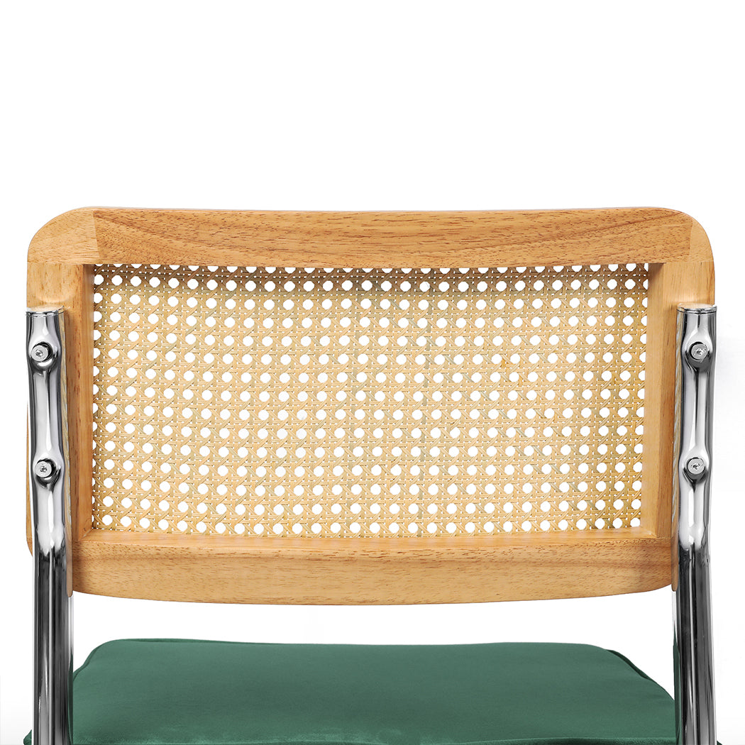 Levede 2xRattan Chair Dining Chairs Green-1910113300486688772