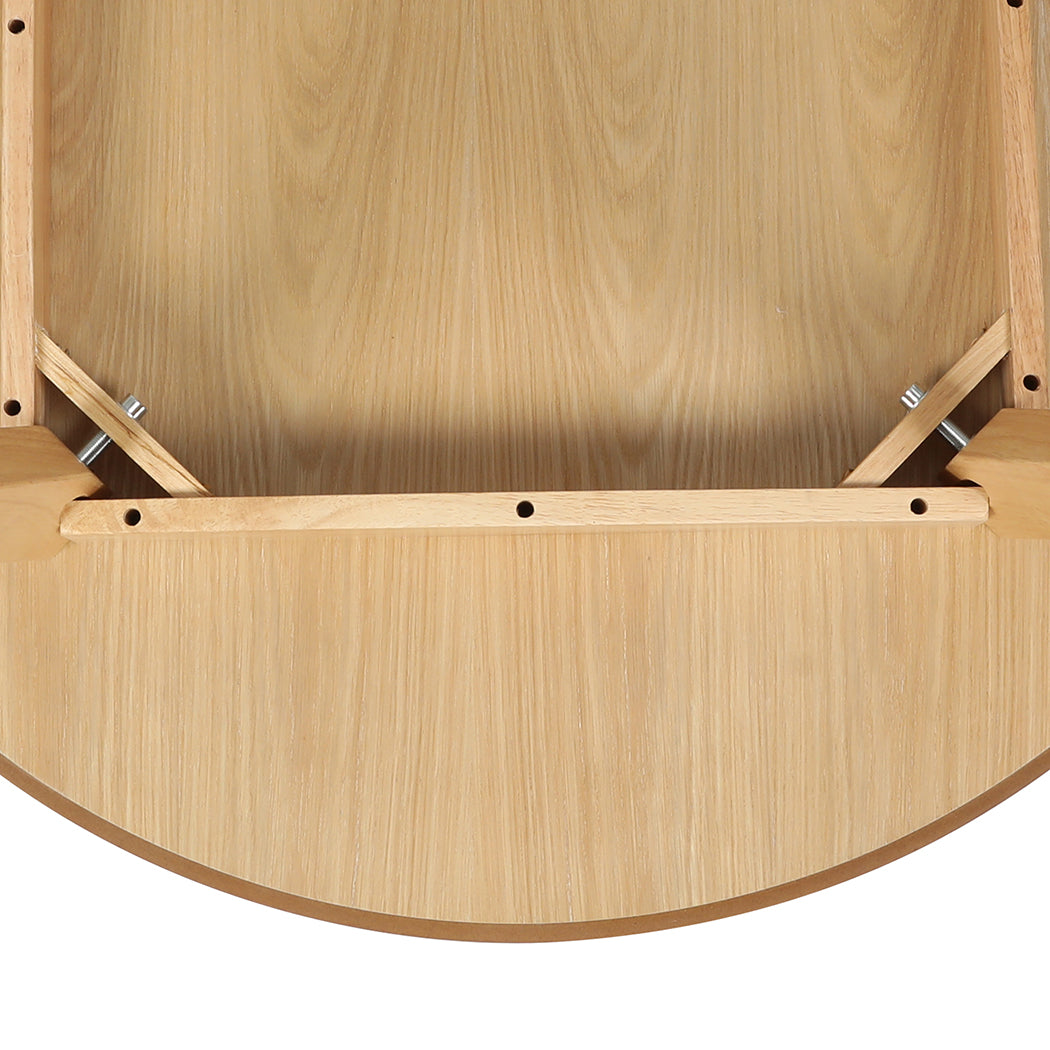 Levede Dining Table Round Rubberwood Base 100cm Natural 100 CM-1910113303351398405