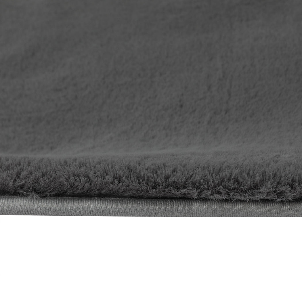 Marlow Floor Rugs Area Rug Fluffy Faux 160X230CM Grey-1942353171804459013