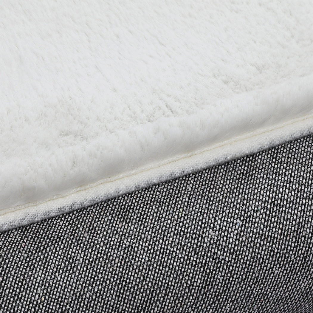 Marlow Floor Rugs Area Rug Fluffy Faux 140X200CM White-1942353171619909637