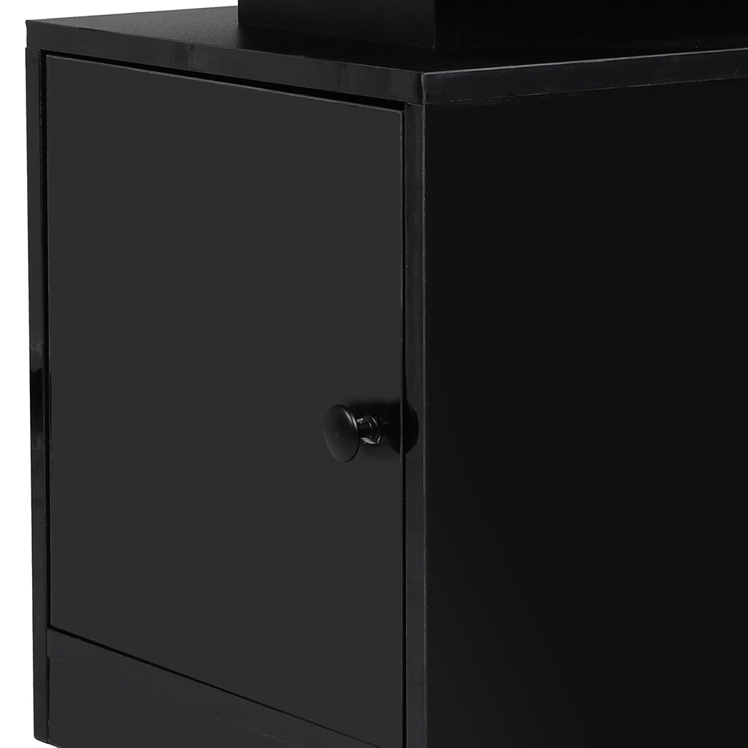 Levede Bedside Table USB Charger Outlet RGB Black-1910112205286805509