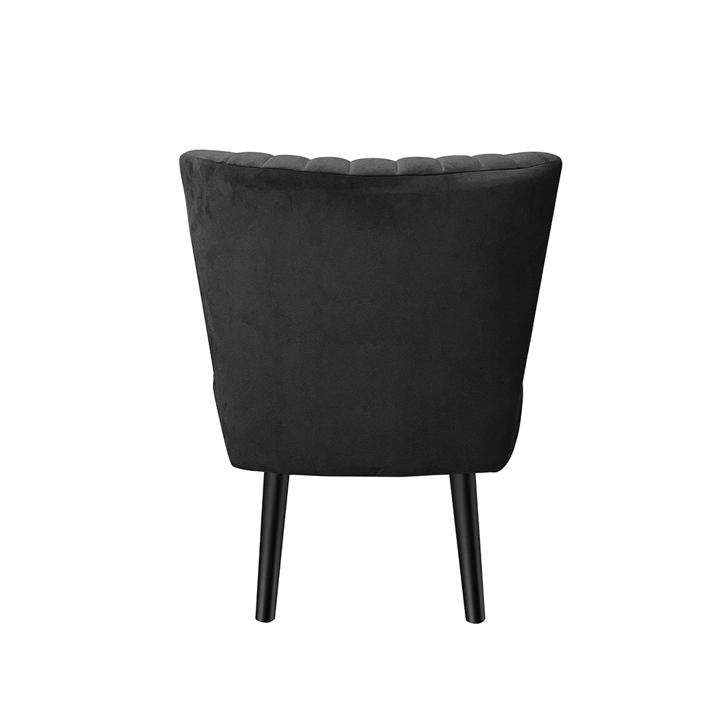 Levede Accent Chair Foot Stool Set Ottoman Black-1919892907804987397