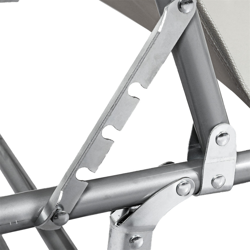 Levede Foldable Lounge Chairs with Canopy Grey-1910112248400056325