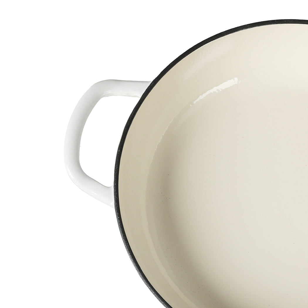 TOQUE 3.5L Enamel Dutch Oven Pan in White Colour-1942352919689039877