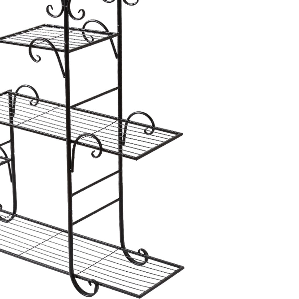 Levede Plant Stand Outdoor Indoor Metal Black-1942353740241702917