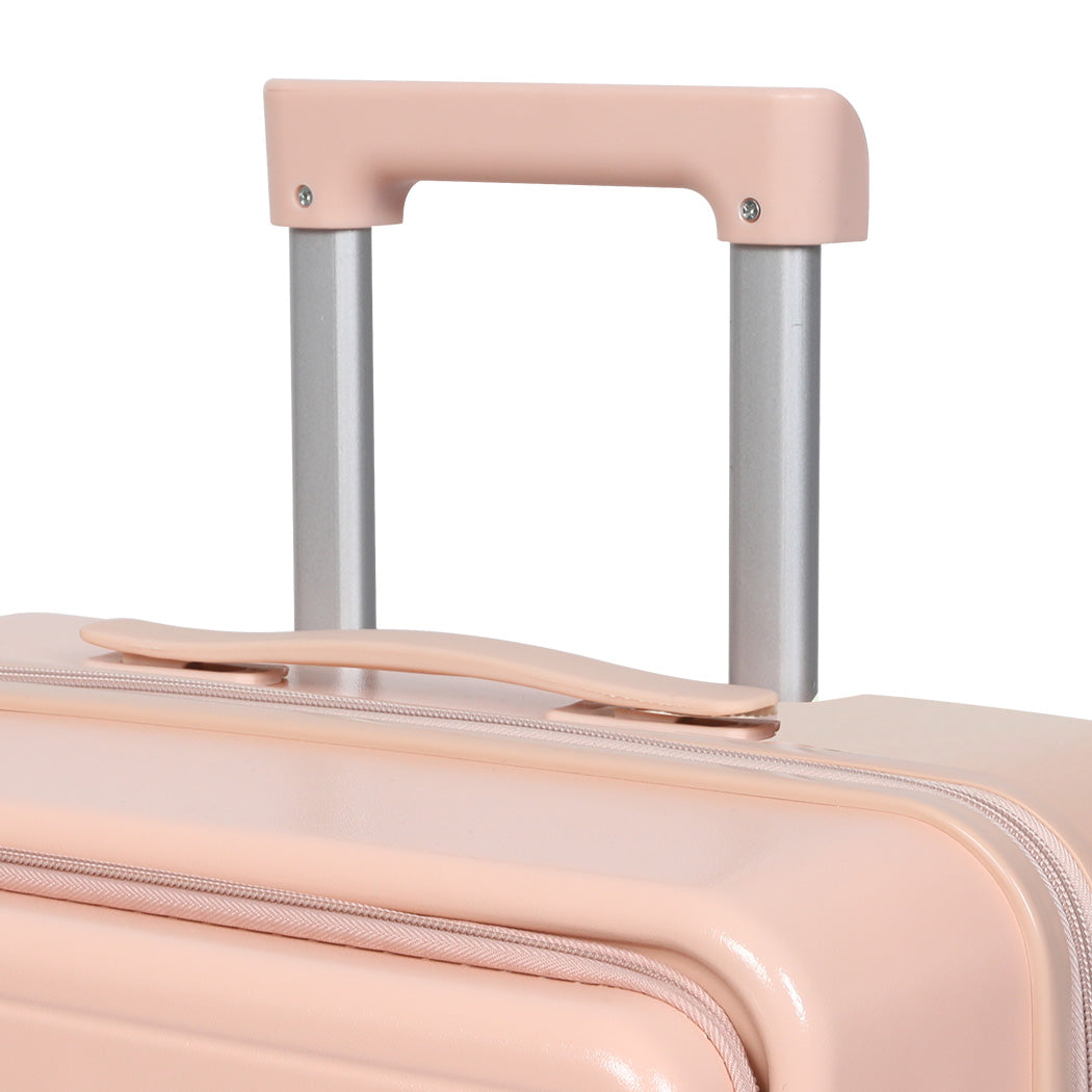 Slimbridge 24" Luggage Trolley Travel Hard Pink-1942353661149712389
