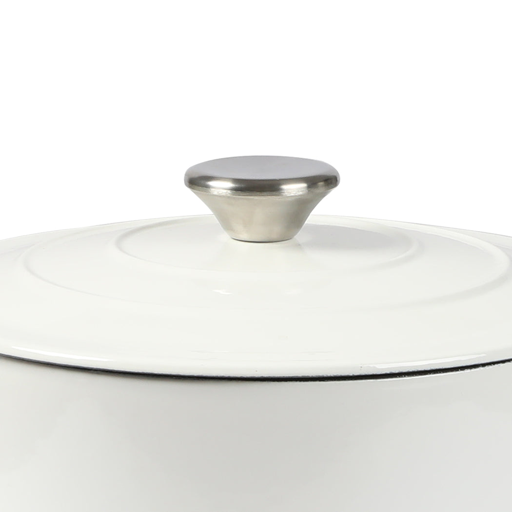 TOQUE 4L Enamel Dutch Oven Pot in White Colour-1942352919164751877