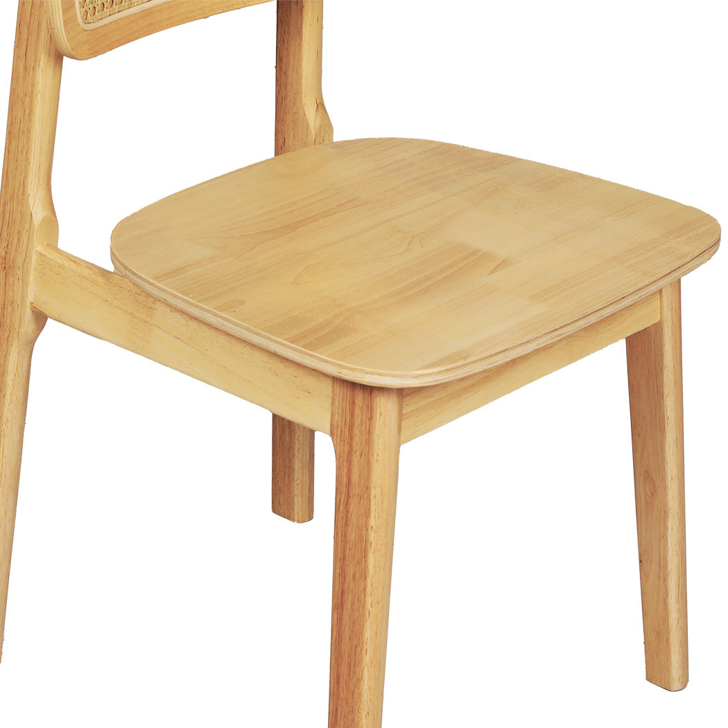 Levede 2x Rattan Dining Chair Wooden Kitchen Chair-1937319810849443845