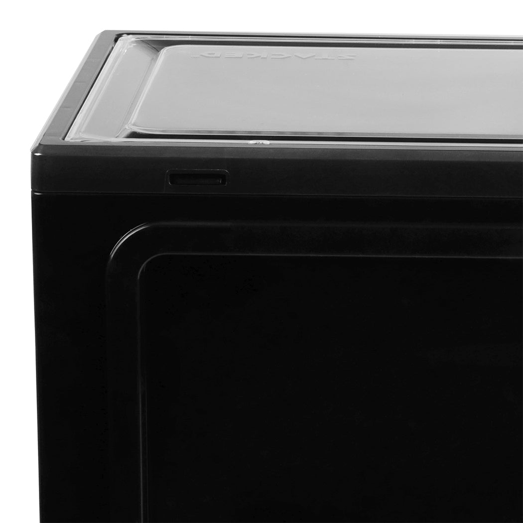 Stacked Shoe Box Acrylic Sneaker Display 6PC Black-1942352807613042693