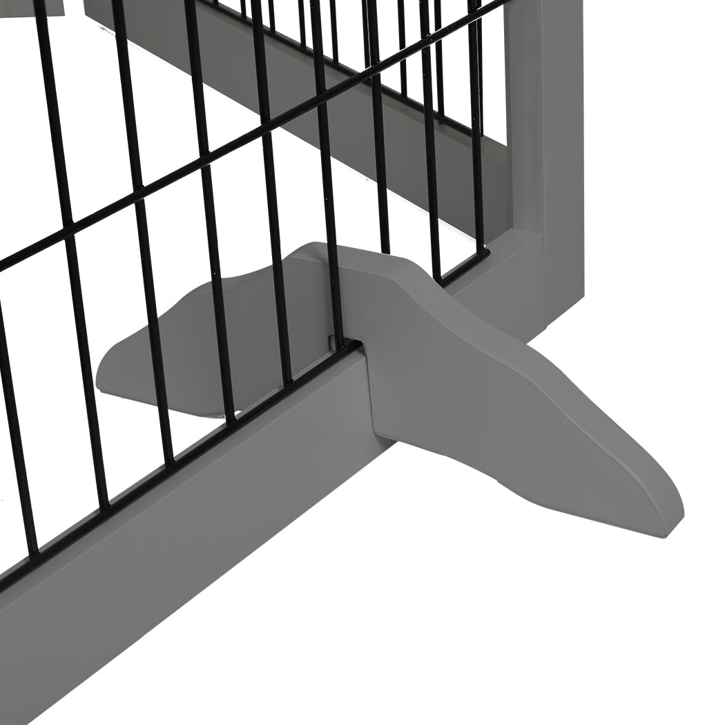 PaWz 6 Panels Pet Dog Playpen Puppy Grey-1942352754043392005