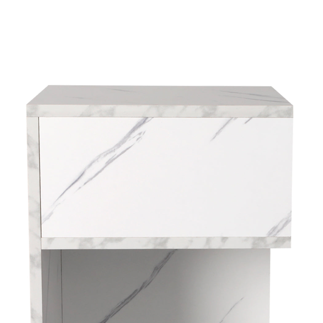 Levede 1xBedside Tables Drawers Side White-1910112902011031557