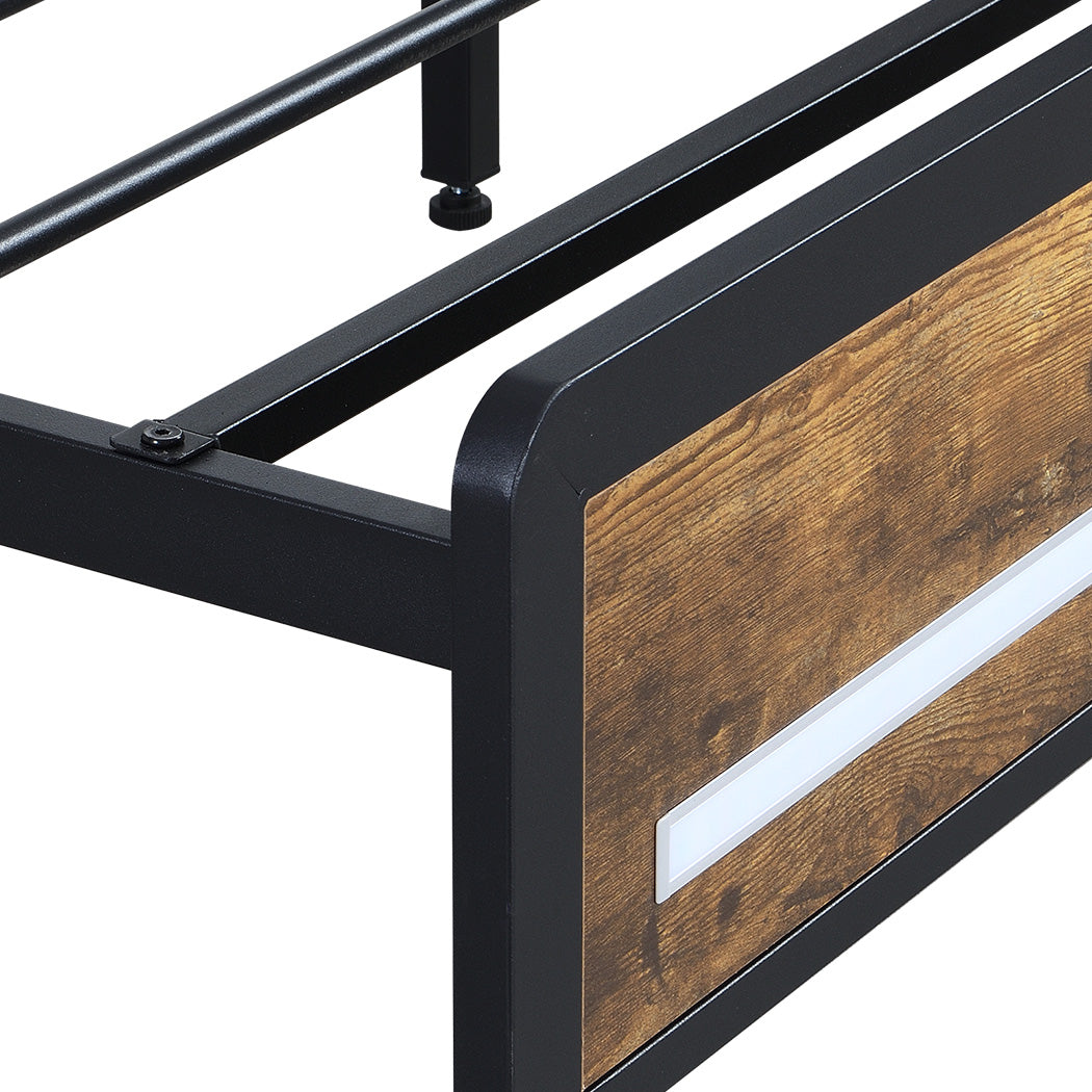 Levede Double Bed Frame Storage Headboard Industrial-1910112272865431557