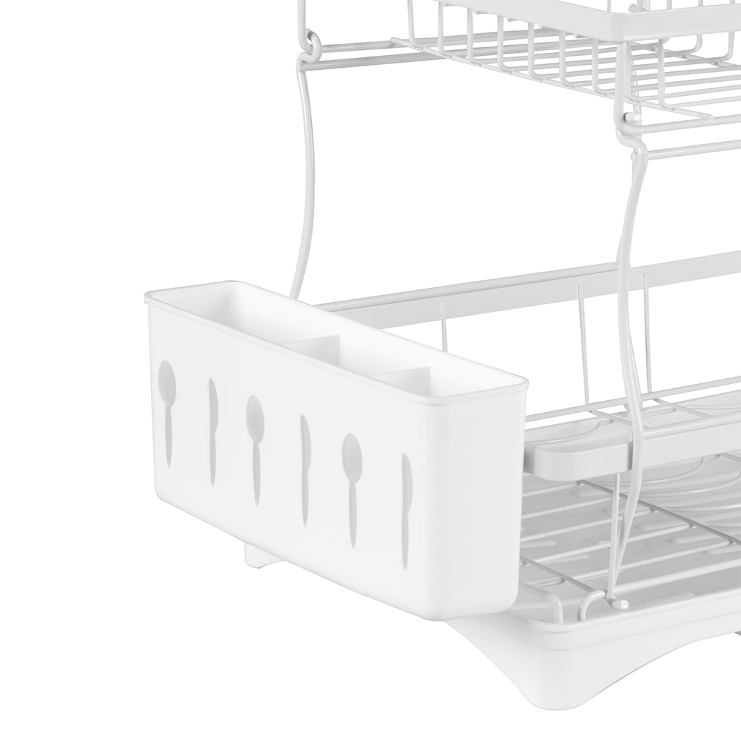 TOQUE Dish Rack Drying Drainer Kitchen White-1942352917201817605