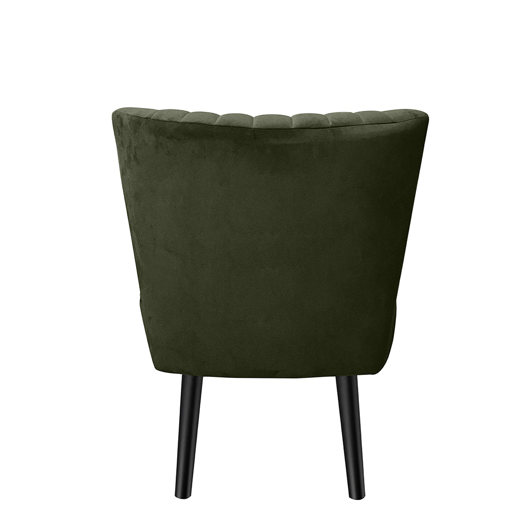 Levede Accent Chair Foot Stool Set Ottoman Green-1919892908174086149