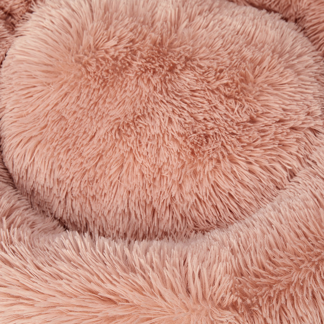 PaWz Pet Bed Cat Dog Donut Nest Calming L Pink Large-1942353253815685125