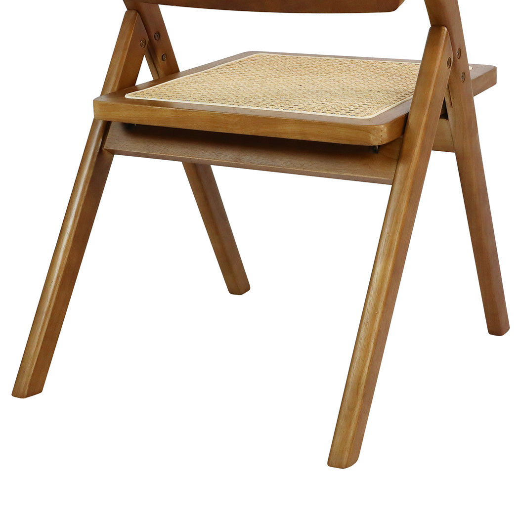Levede 2X Foldable Rattan Dining Chairs Walnut-1910113291703816197