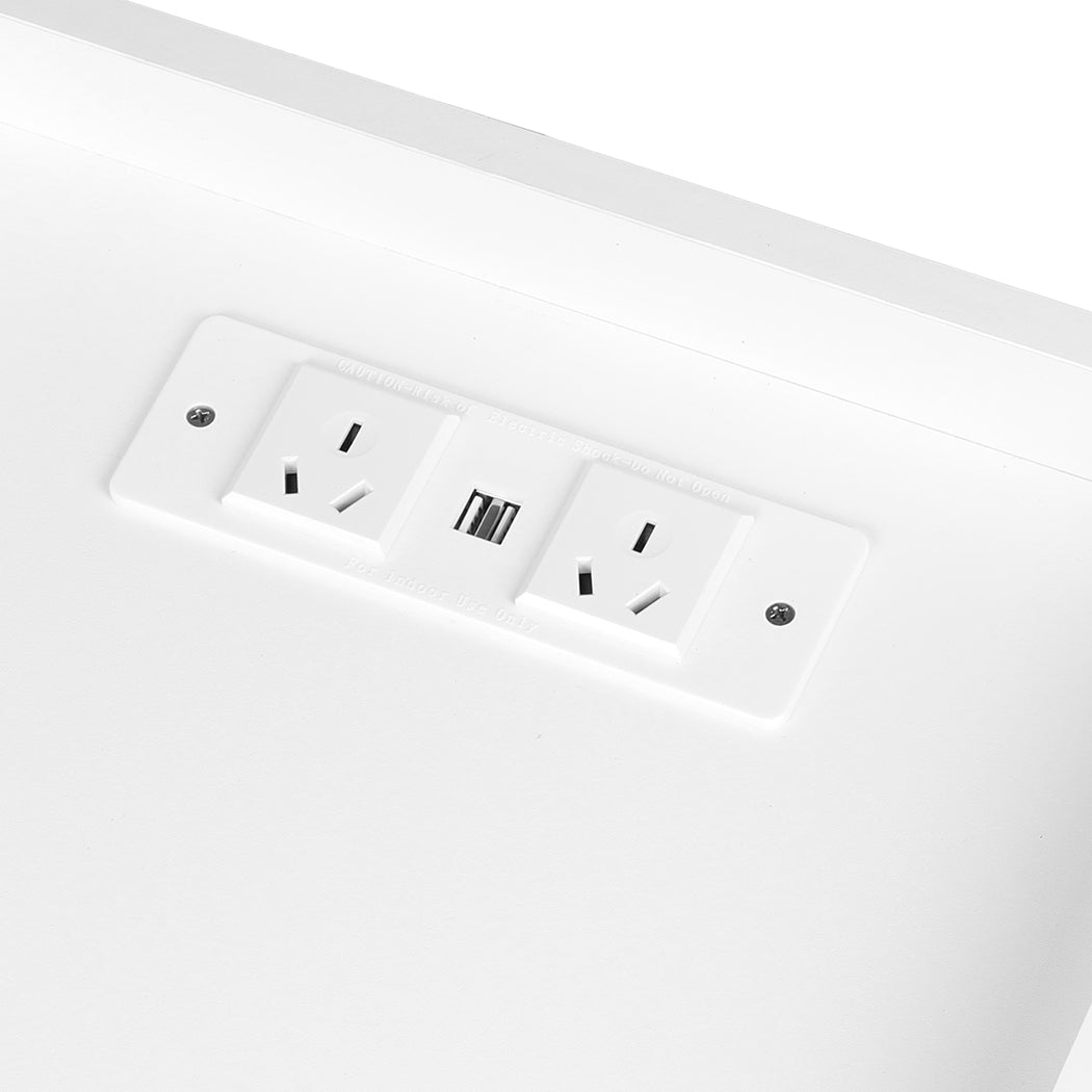 Levede Bedside Table USB Charger Outlet RGB White-1937319786434400261
