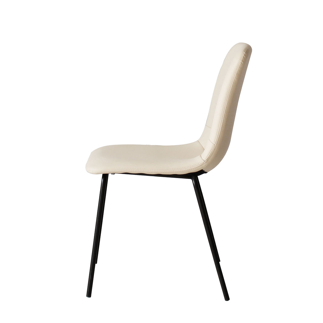 Levede Stackable Dining Chairs Kitchen Beige-1910113294455279621