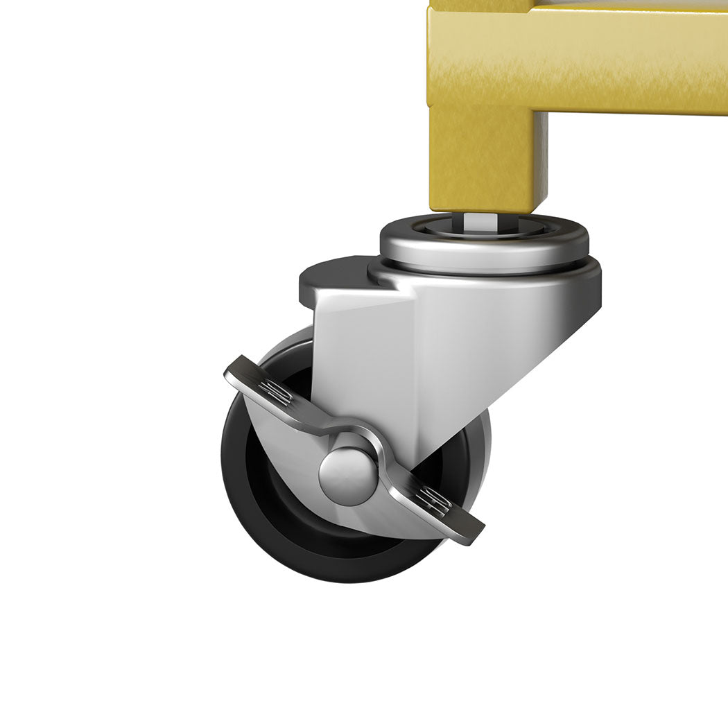 Levede Bar Cart Gold Drinks Serving Trolley 4 Tier-1942353801772142597