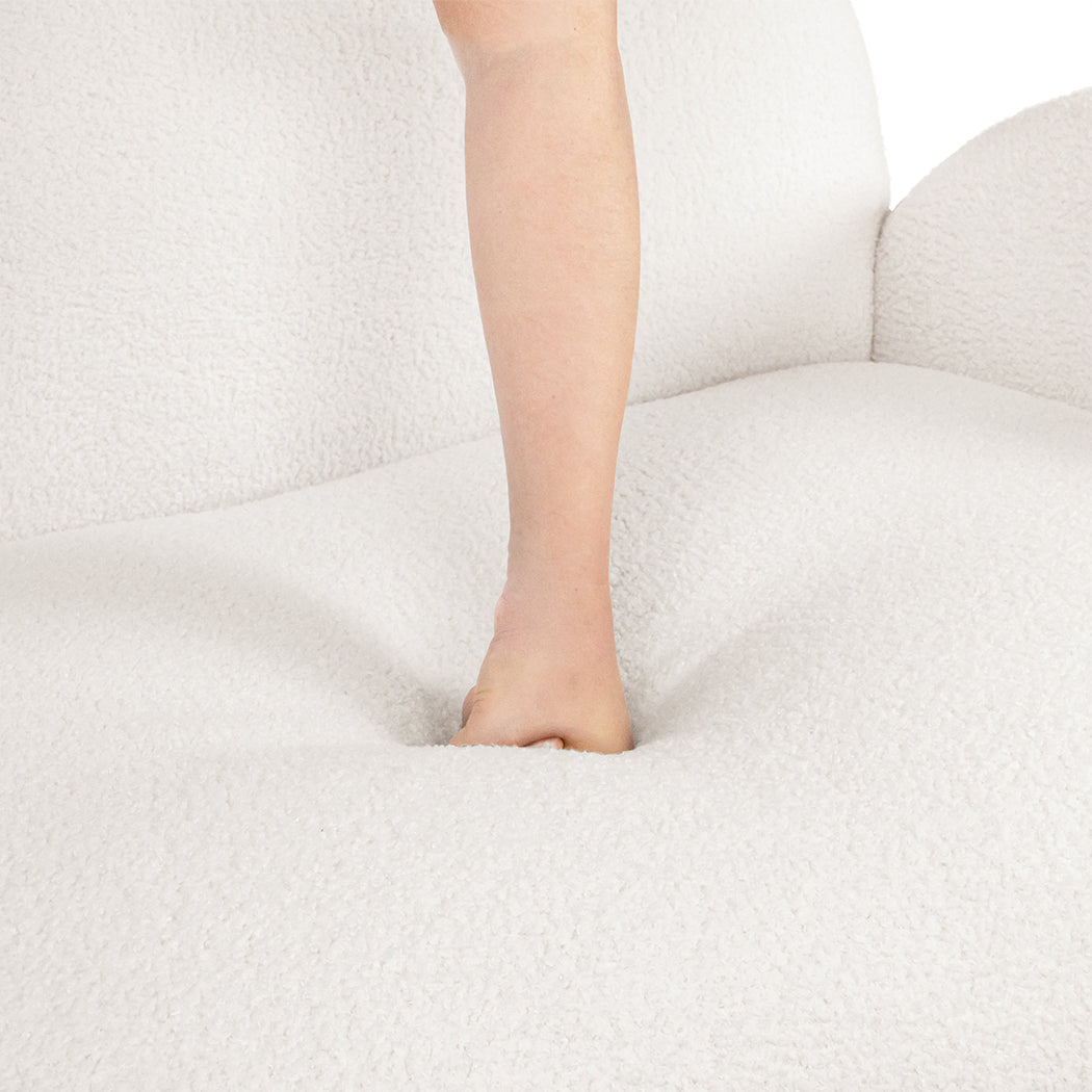Levede Cloud Sofa 3 Seater Sherpa Fleece White-1937319787009019909