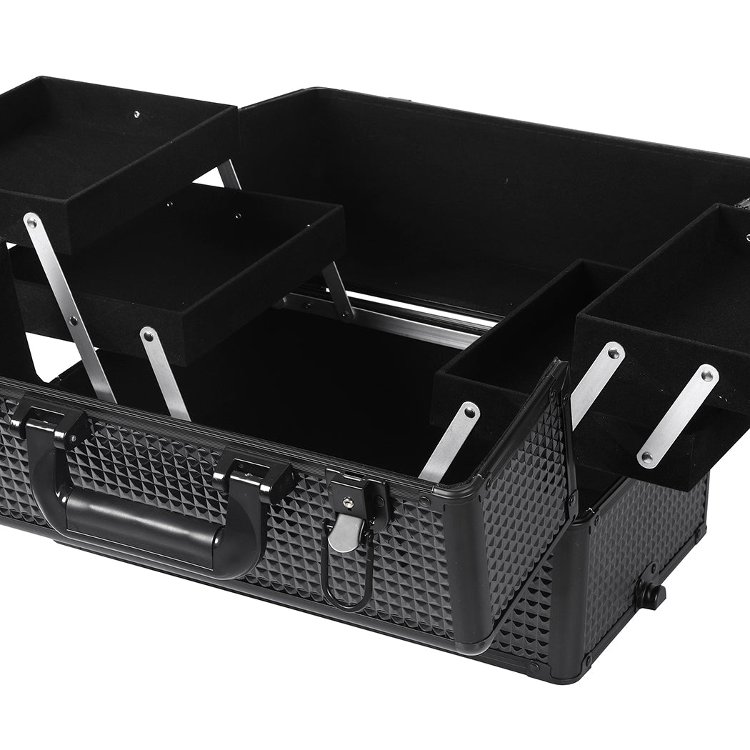 Professional Makeup Case Organizer Box Black-1942353090313326597