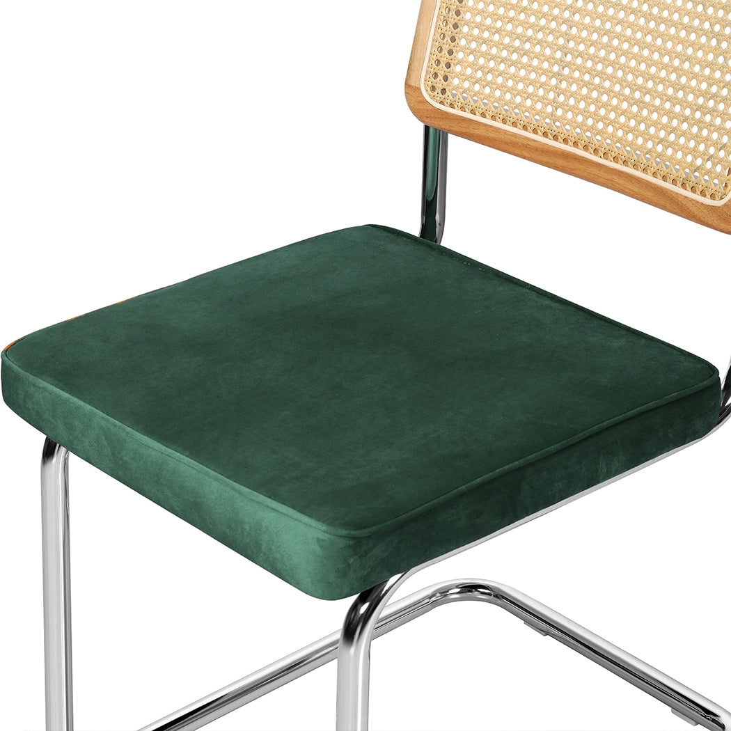 Levede 2xRattan Chair Dining Chairs Green-1910113300486688773