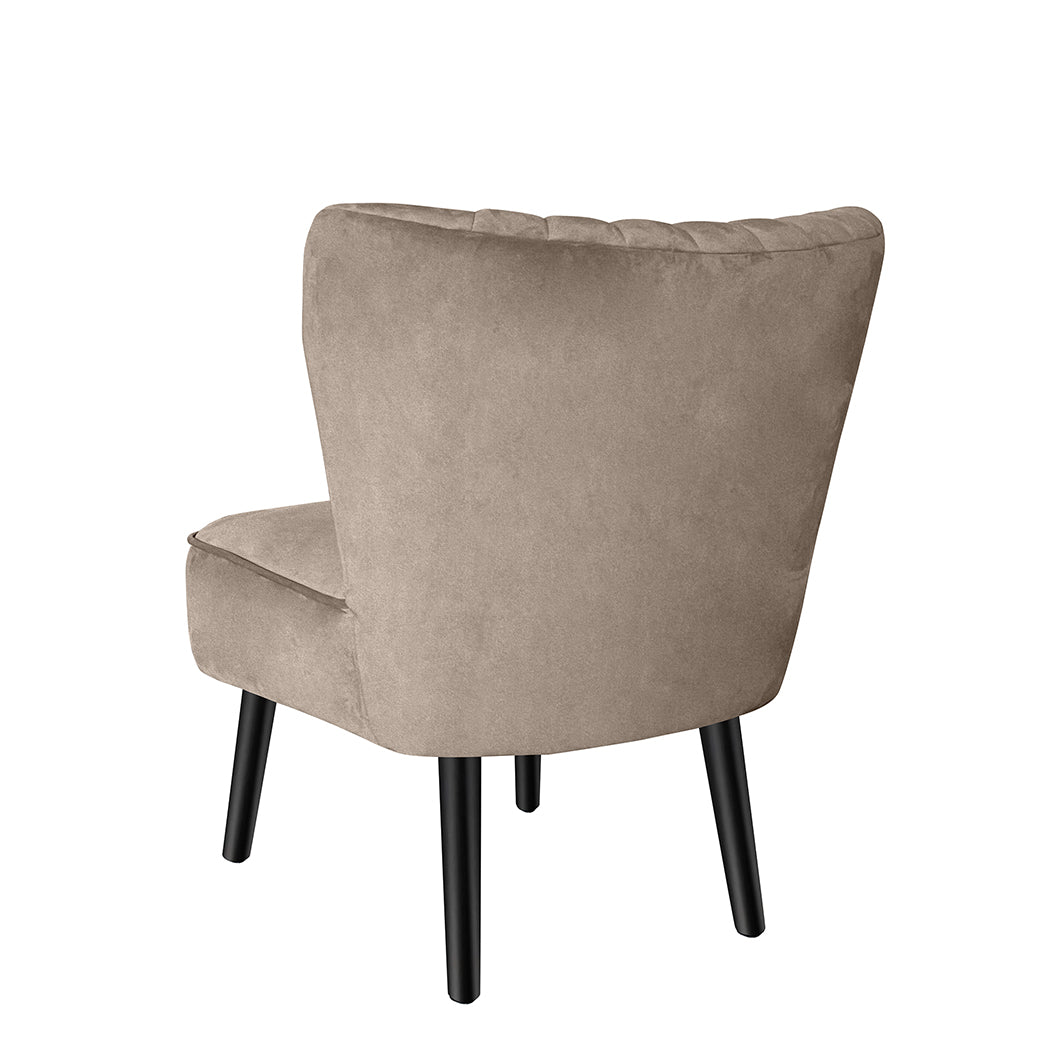 Levede Accent Chair Foot Stool Set Ottoman Cream-1919892908006313989