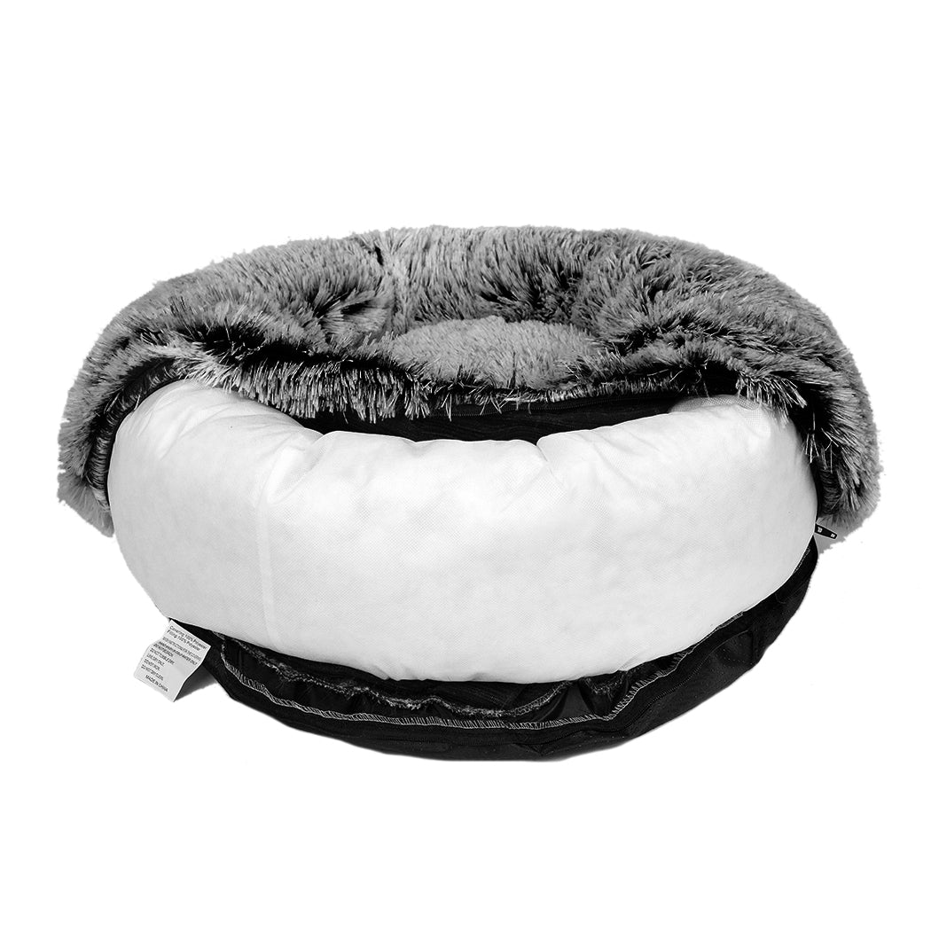 PaWz Pet Bed Cat Dog Donut Nest Calming M Charcoal Medium-1942353070776258565