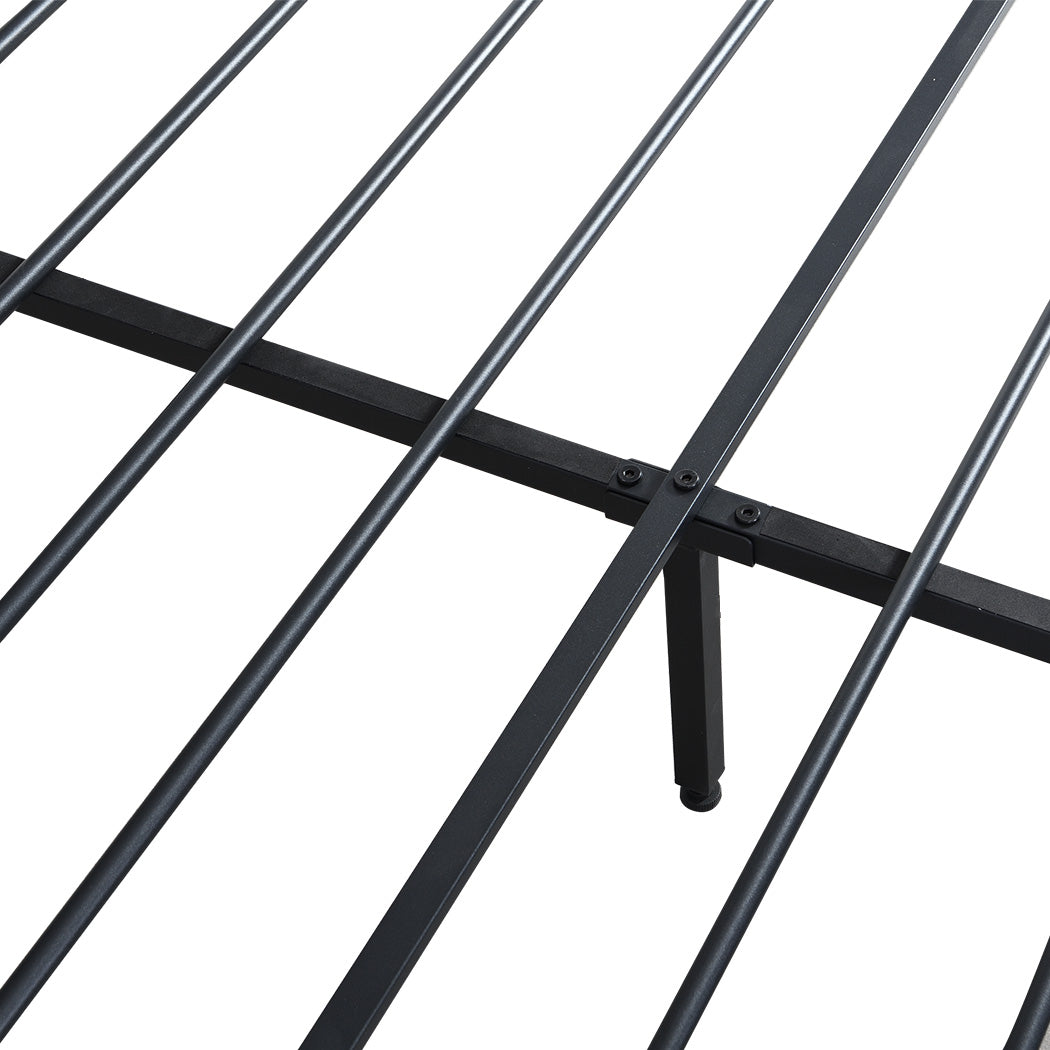 Levede Double Metal Bed Frame LED Lights 2 Drawers-1910112268906008581