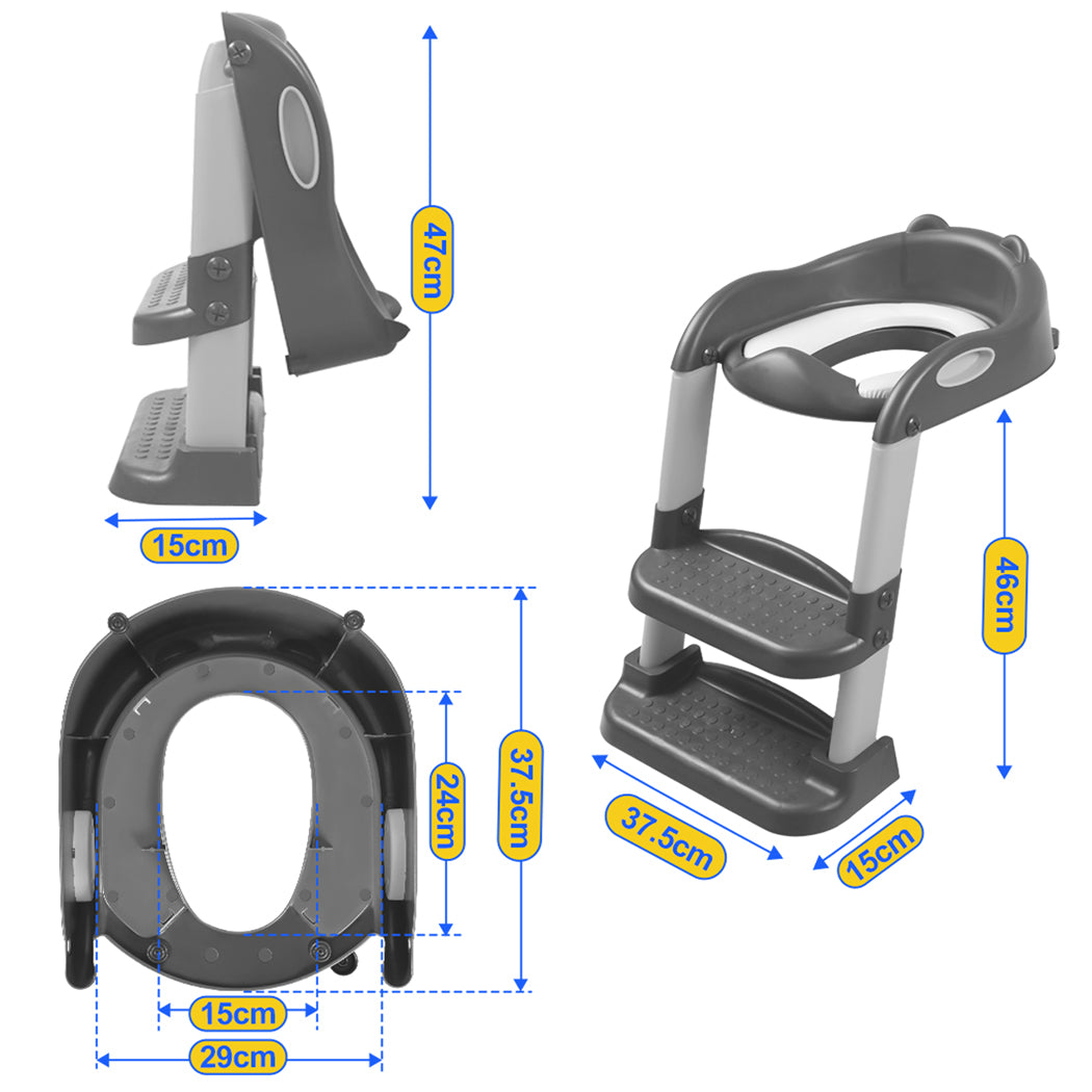 BoPeep Kids Toilet Ladder Grey-1910112818120757250
