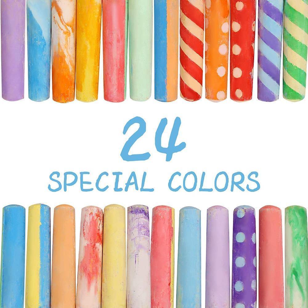 Jar Melo Washable Sidewalk Chalk - 24 Colours Kit-1910112389186064388
