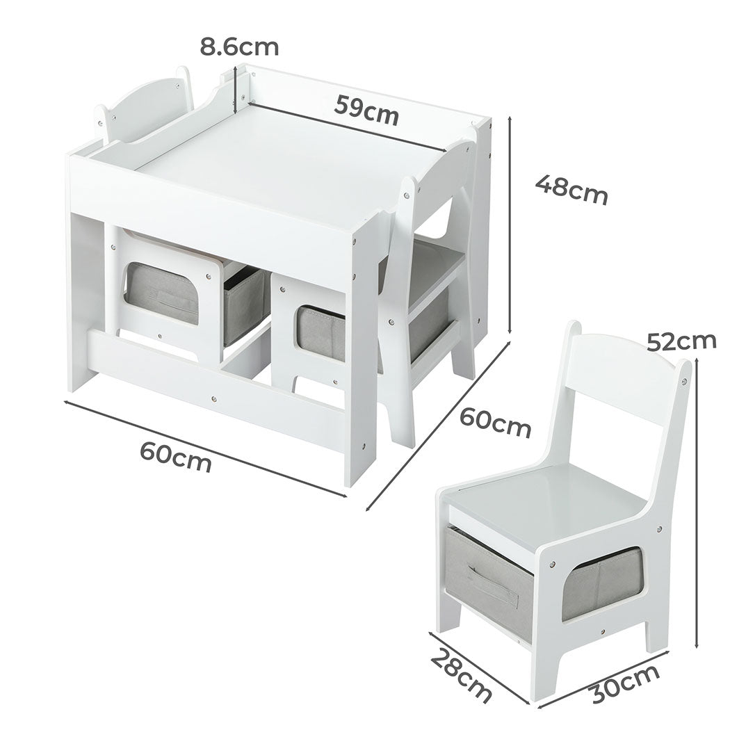 BoPeep Kids Table and Chairs Set Storage-1910112337549987842