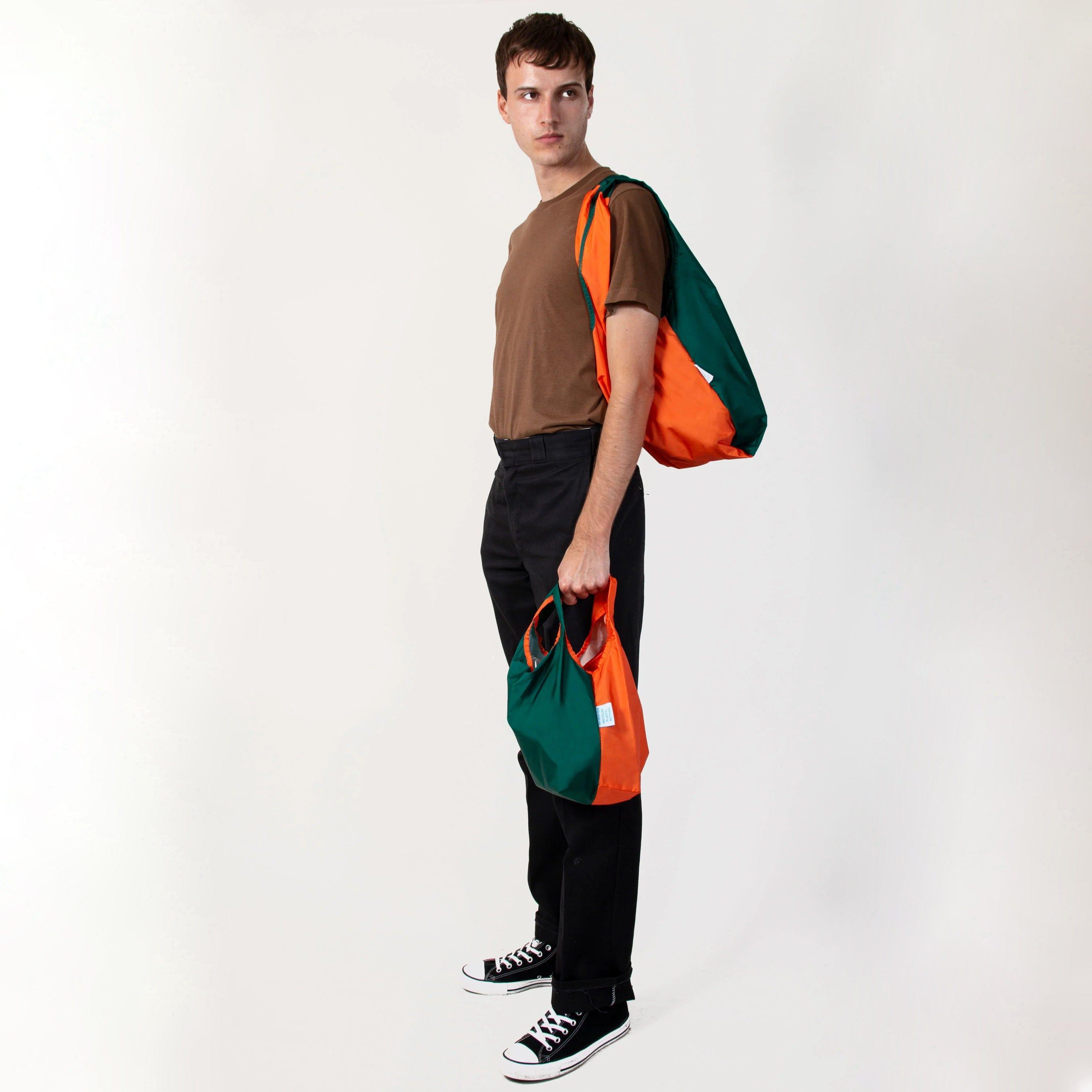 KIND BAG Reusable Bag - Medium| Bicolour Green & Orange-1910112374623440902